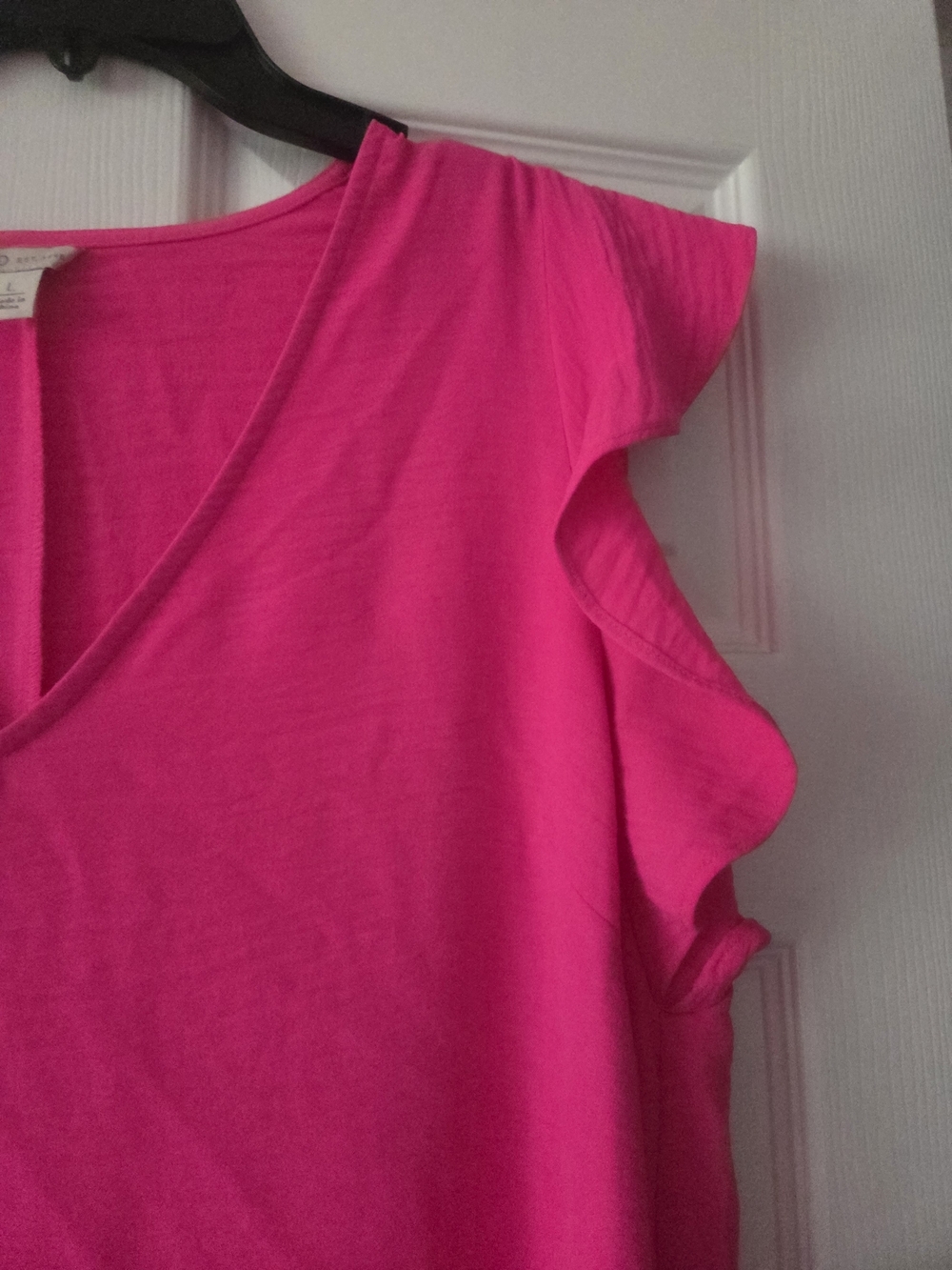 Cato Pink V Neck Ruffle Sleeve Dress Size L - Picture 2 of 4